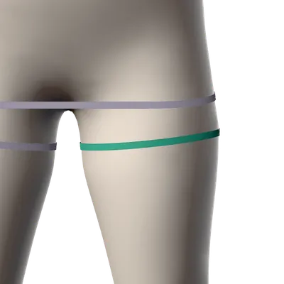 Thighs, left and right: the tape on Leano’s twin