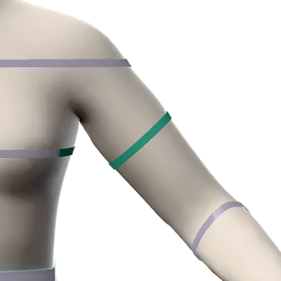 Upper arms, left and right: the tape on Leano’s twin